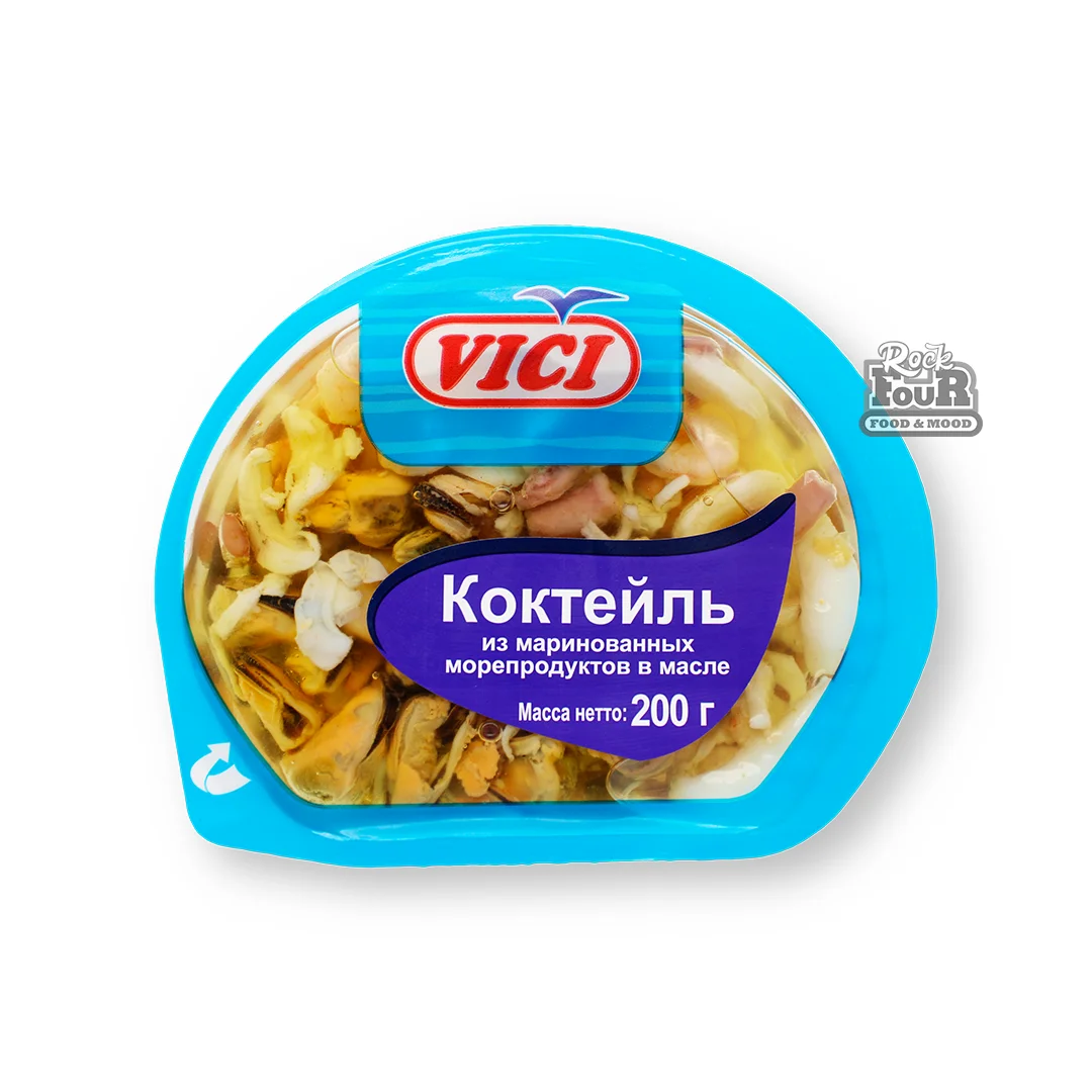 Ծովամթերքի կոկտեյլ «VICI» ձեթի մեջ 200գ